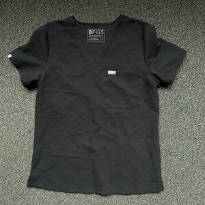 Figs Black Scrub Top